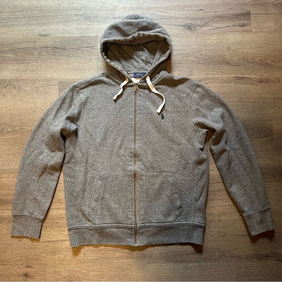 Polo by Ralph Lauren Men's Grey Zip-Up Hoodie Sz L EUC - Picture 1 of 7